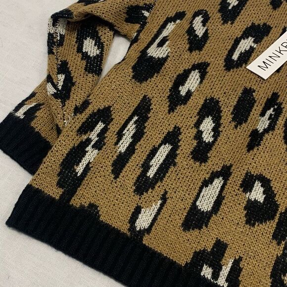 NWT MinkPink Revolve Latifah Intarsia Animal Print Cheetah Sweater Sz XS - Picture 6 of 10